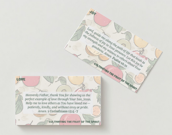 Cultivating the Fruit of the Spirit Prayer Cards